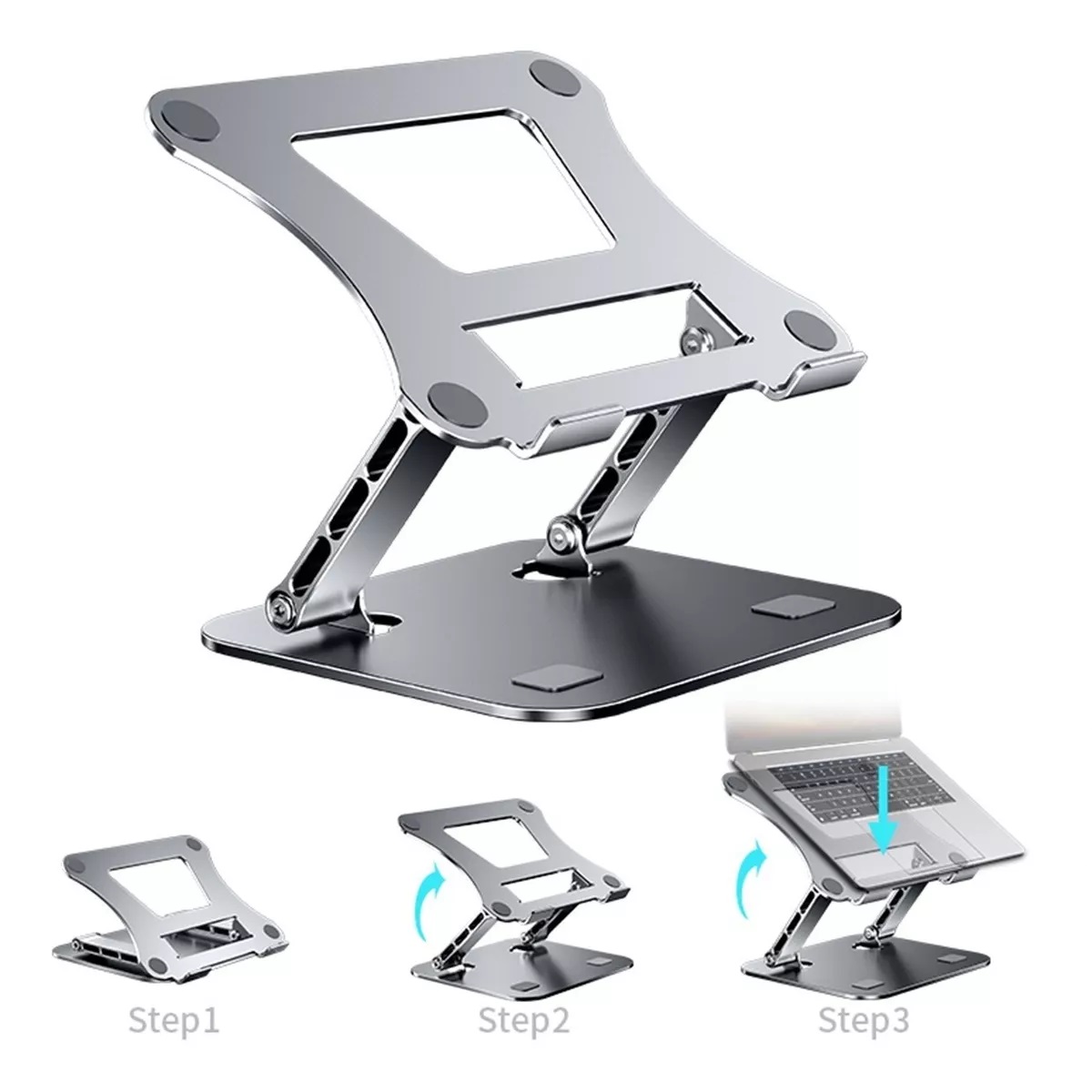 Soporte ajustable para laptop, tablet e iPad, diseño compacto y resistente en República Dominicana