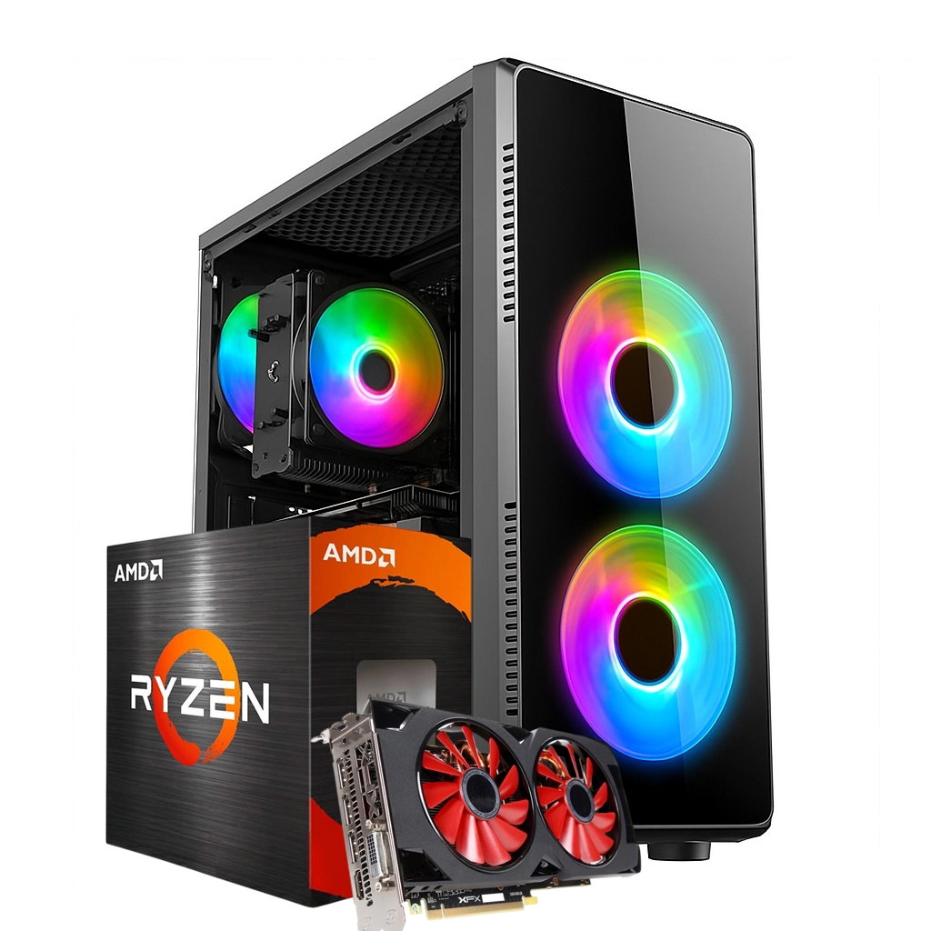 Computadora Gamer con RX 570 8GB, 16GB RAM y SSD, Preparada para Juegos en República Dominicana