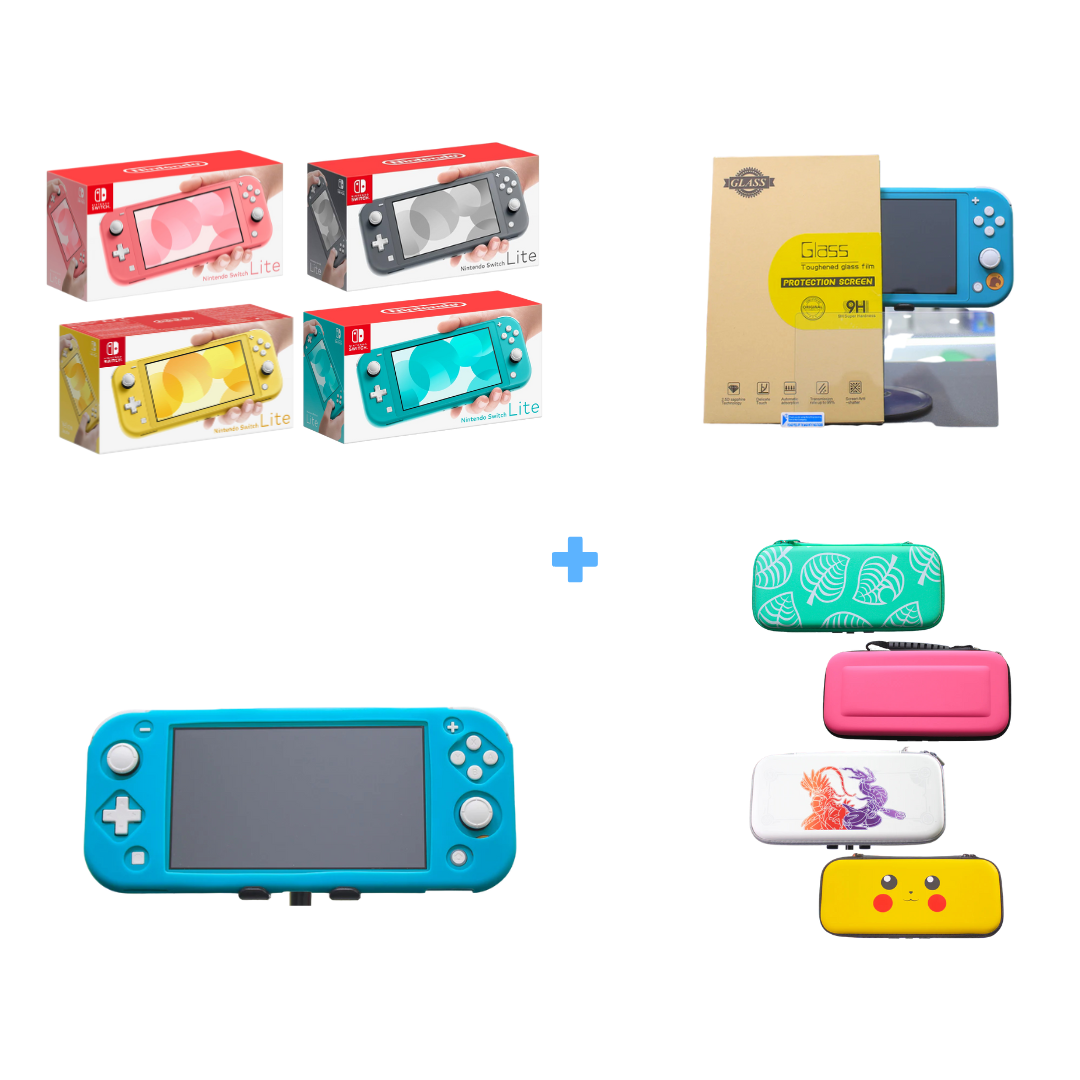 Nintendo Switch Lite consola con protector y funda en República Dominicana