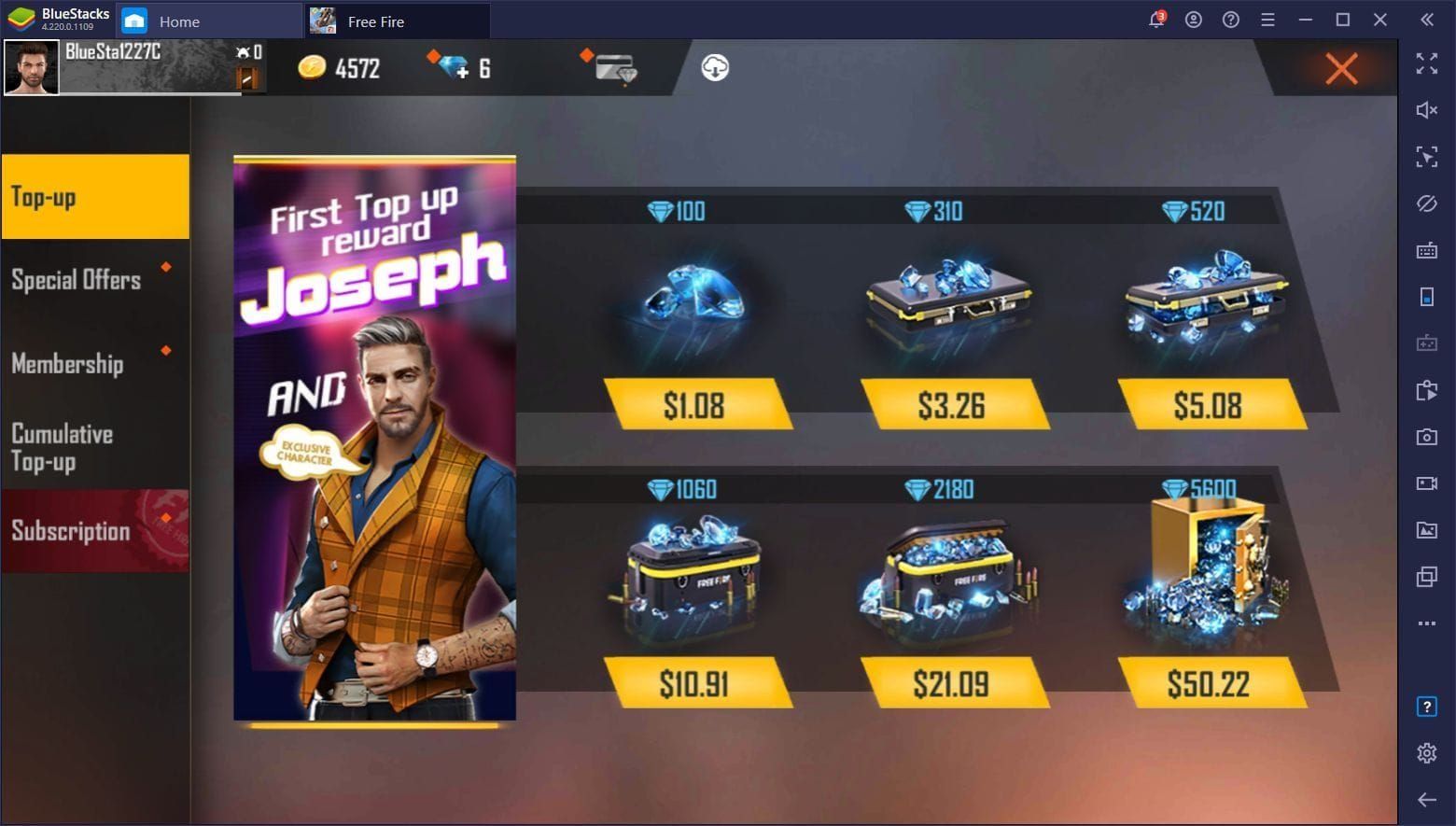 Free Fire Cuenta con 72000 Diamantes en República Dominicana