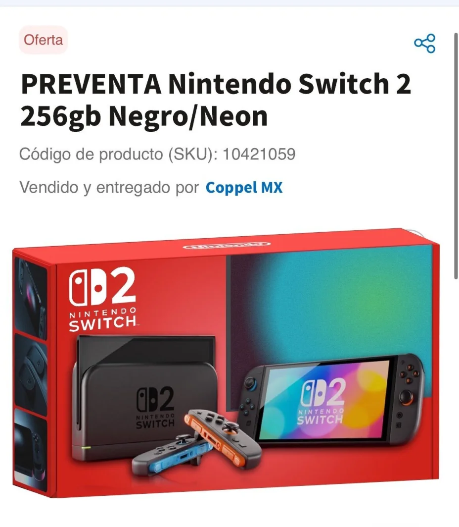 Nintendo Switch Modelo 2 Consola Oficial en República Dominicana