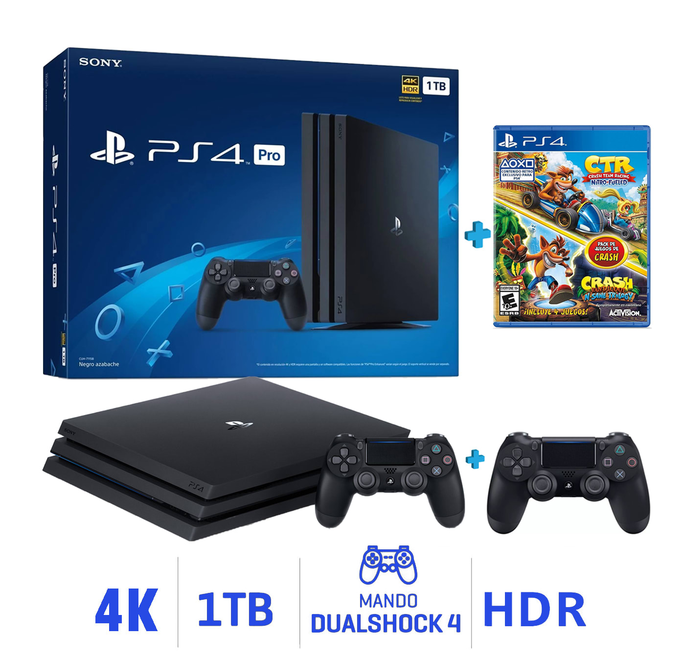 Sony PS4 Pro consola con mandos y juegos en República Dominicana