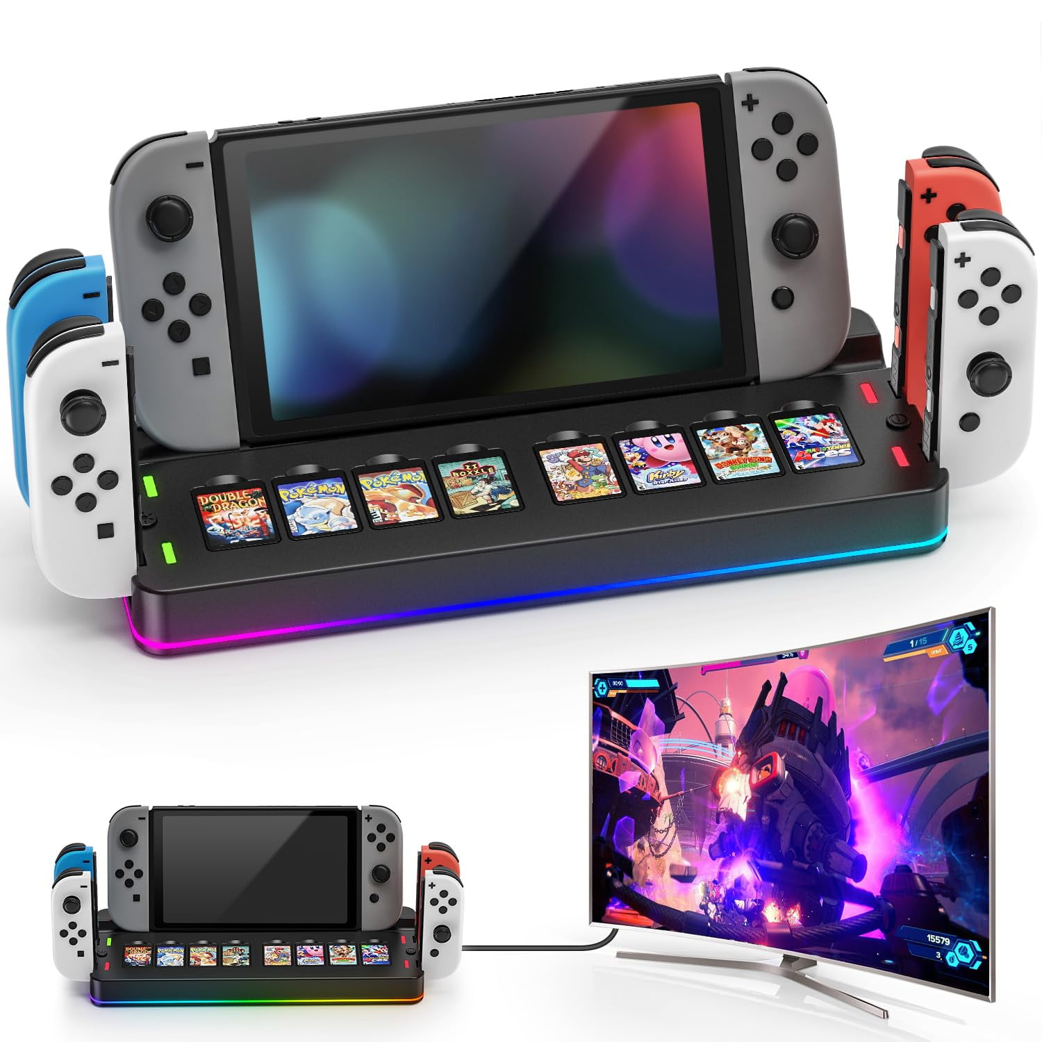 Nintendo Switch OLED Dock con Adaptadores Joy-Con