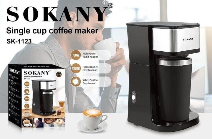 Cafetera Sokany modelo con vaso térmico