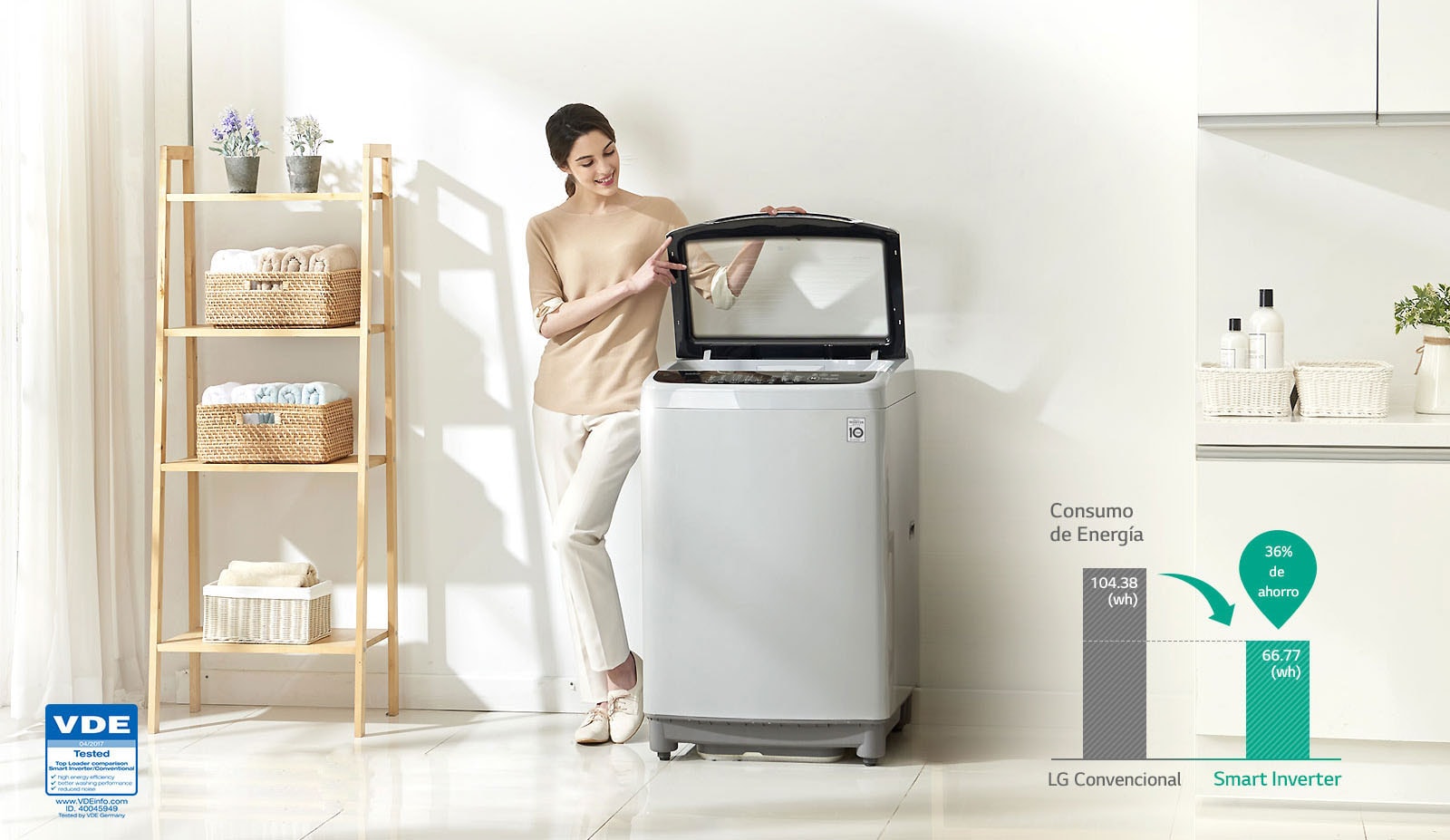 Lavadora LG Smart Inverter Motor Silencioso en República Dominicana