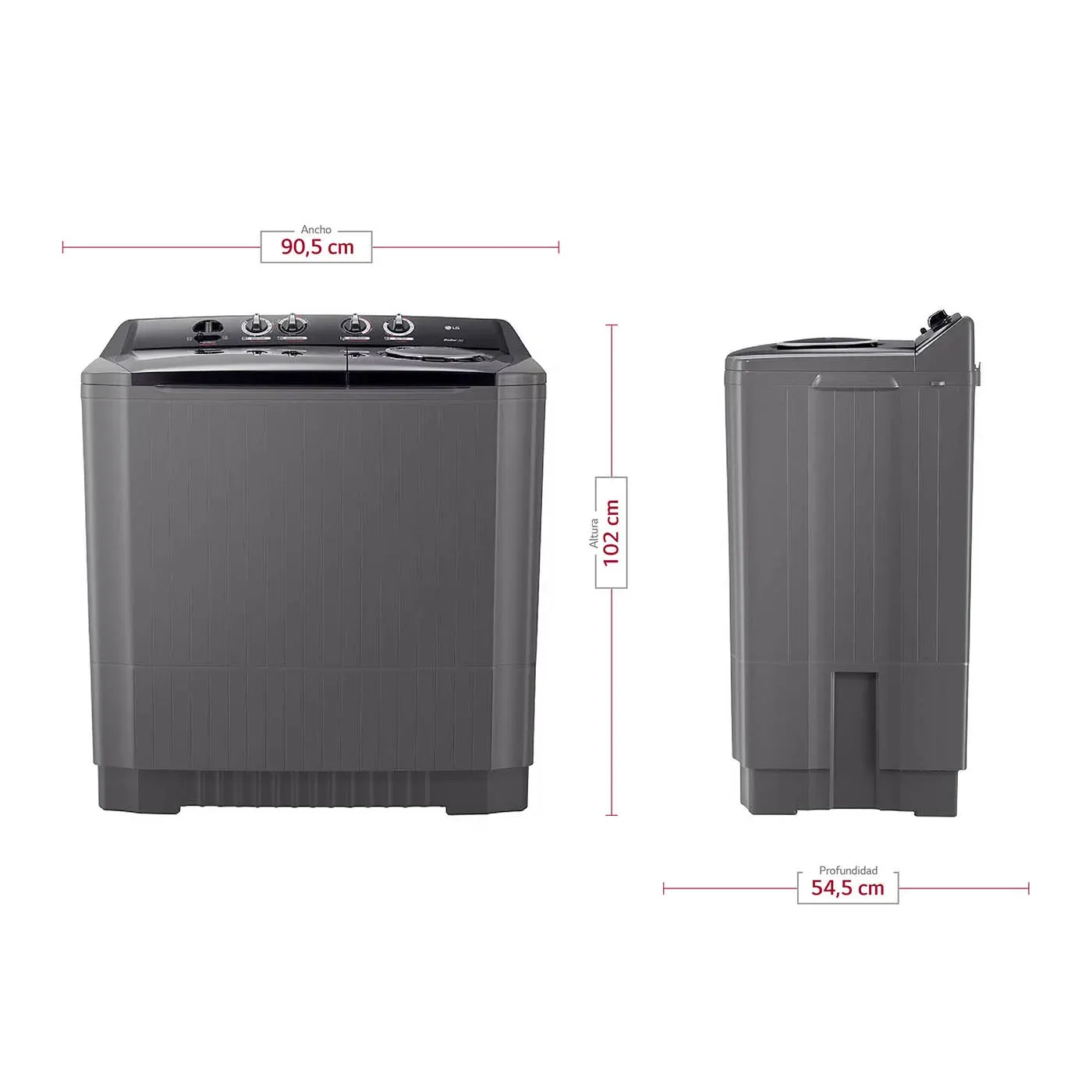 Lavadora semiautomática LG modelo grande en República Dominicana