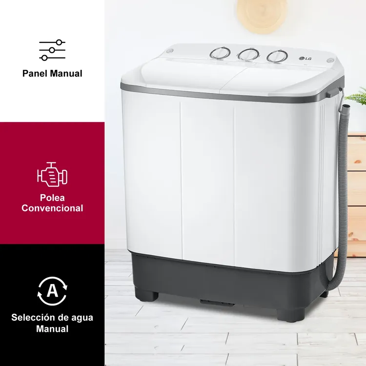 Lavadora semiautomática LG modelo grande en República Dominicana