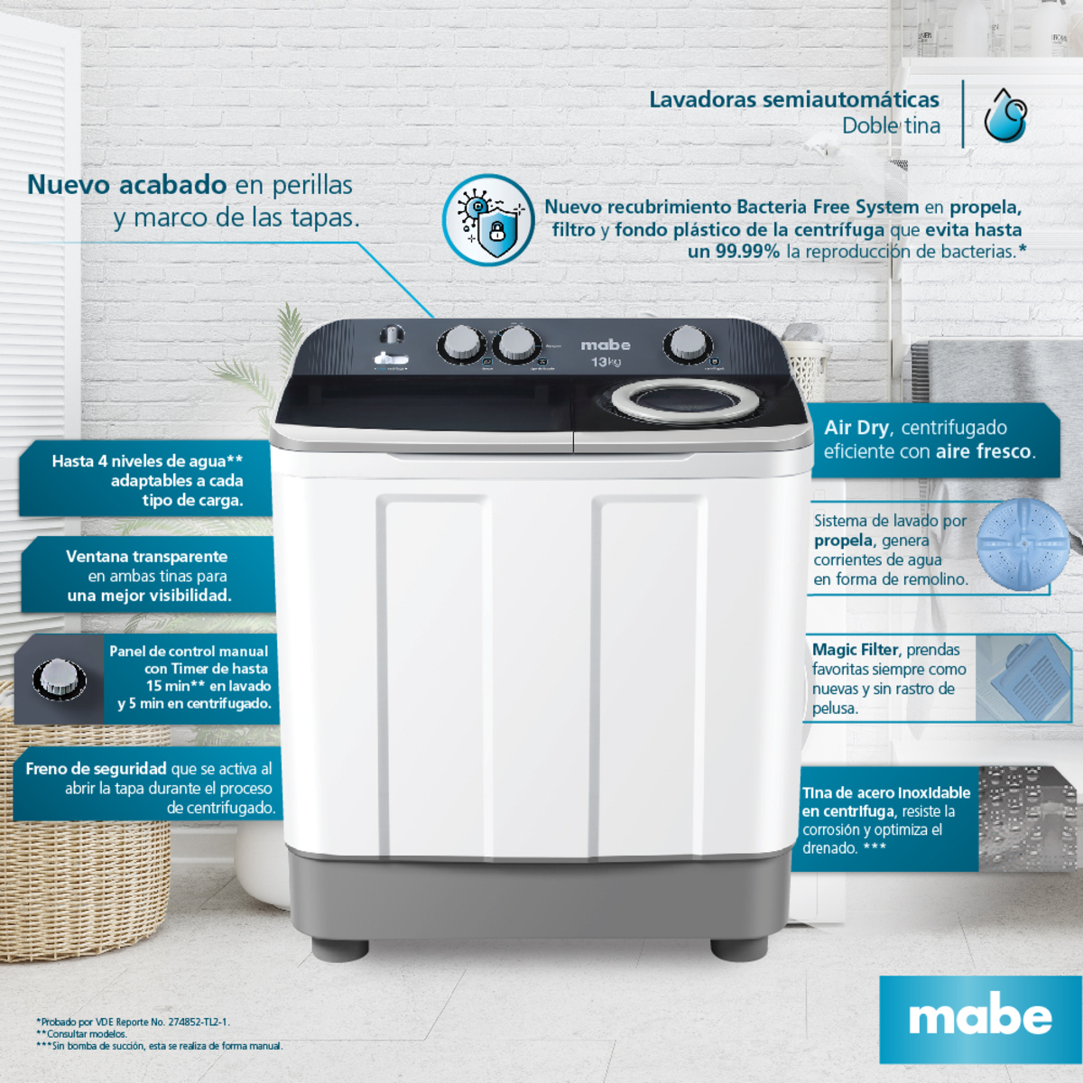 Mabe Lavasecadora Modelo Combinado