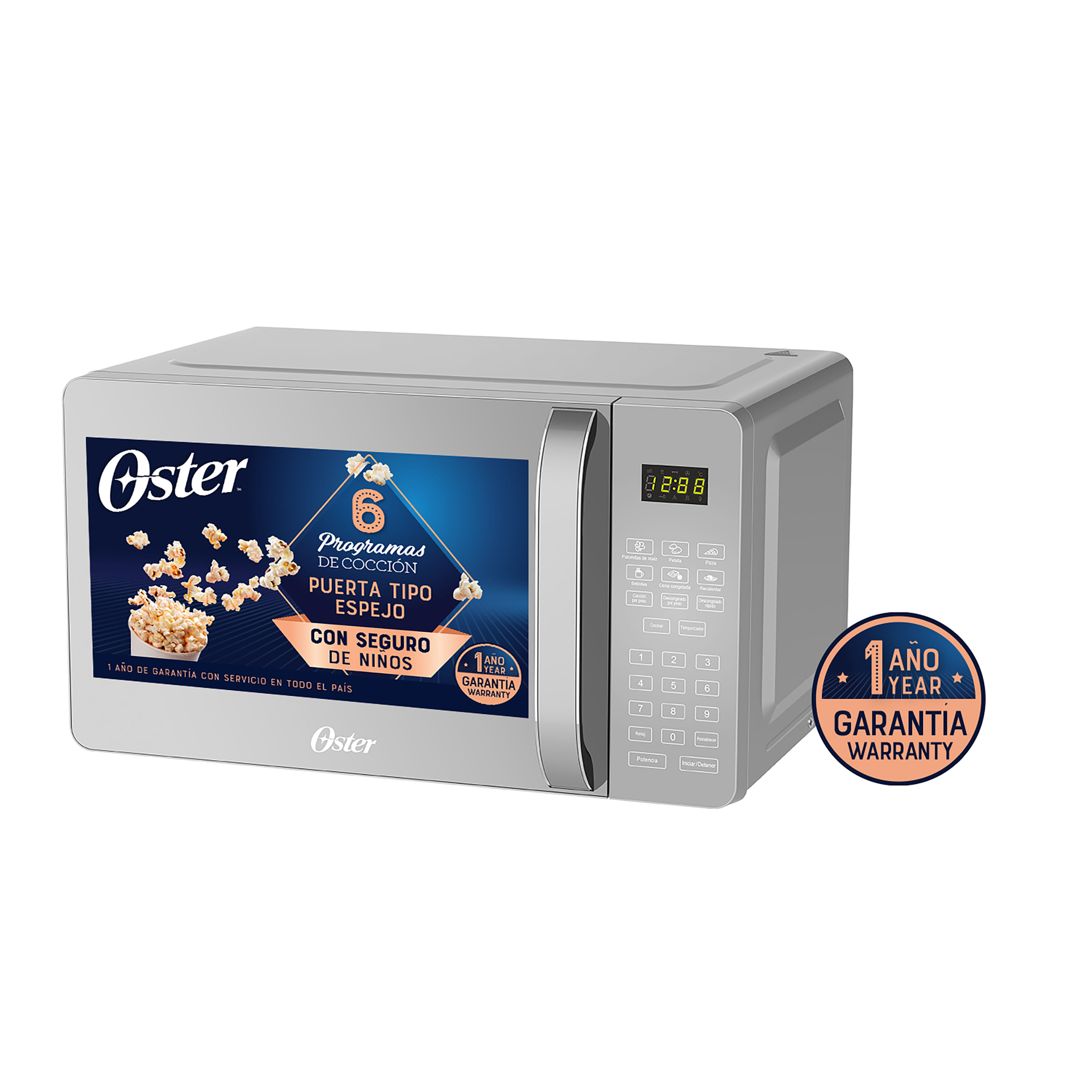 Microondas Oster modelo básico con panel digital en República Dominicana