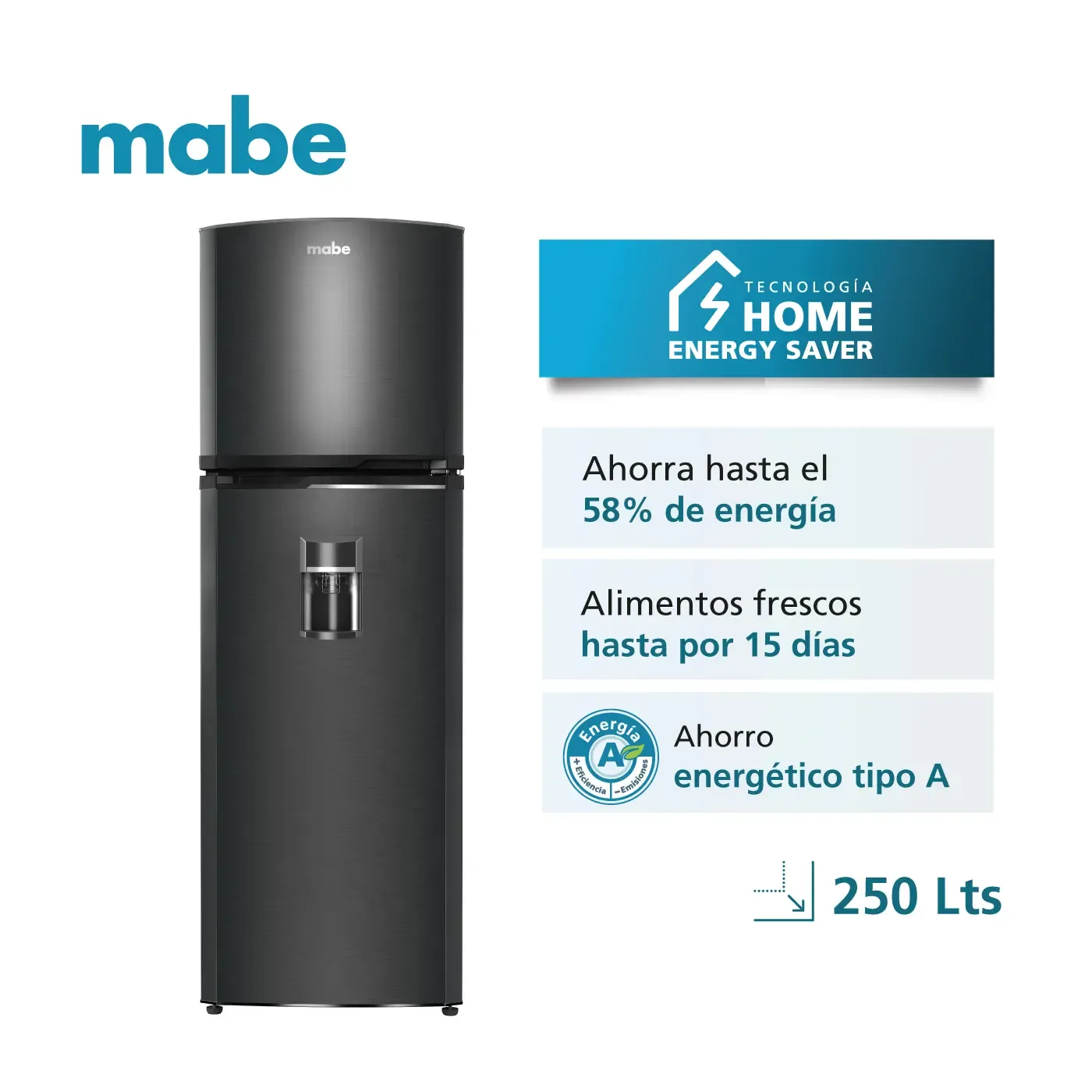 Mabe Nevera Top Mount con Dispensador Agua