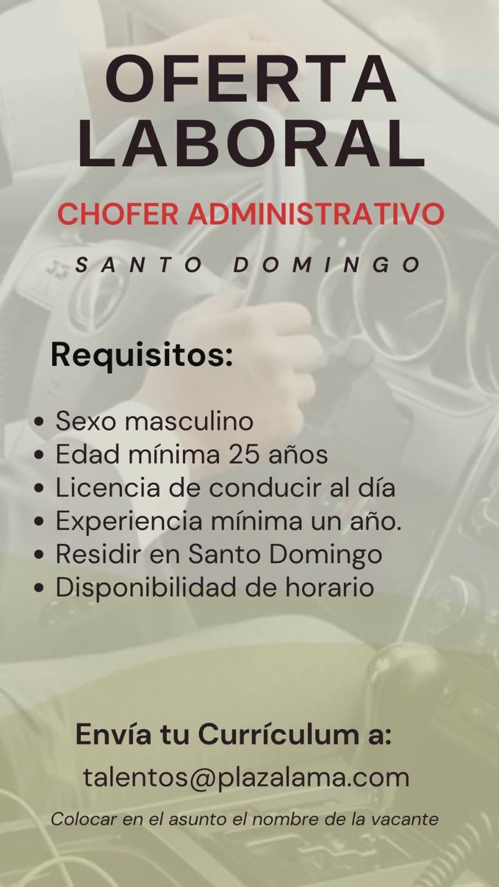 Puesto Chofer Administrativo