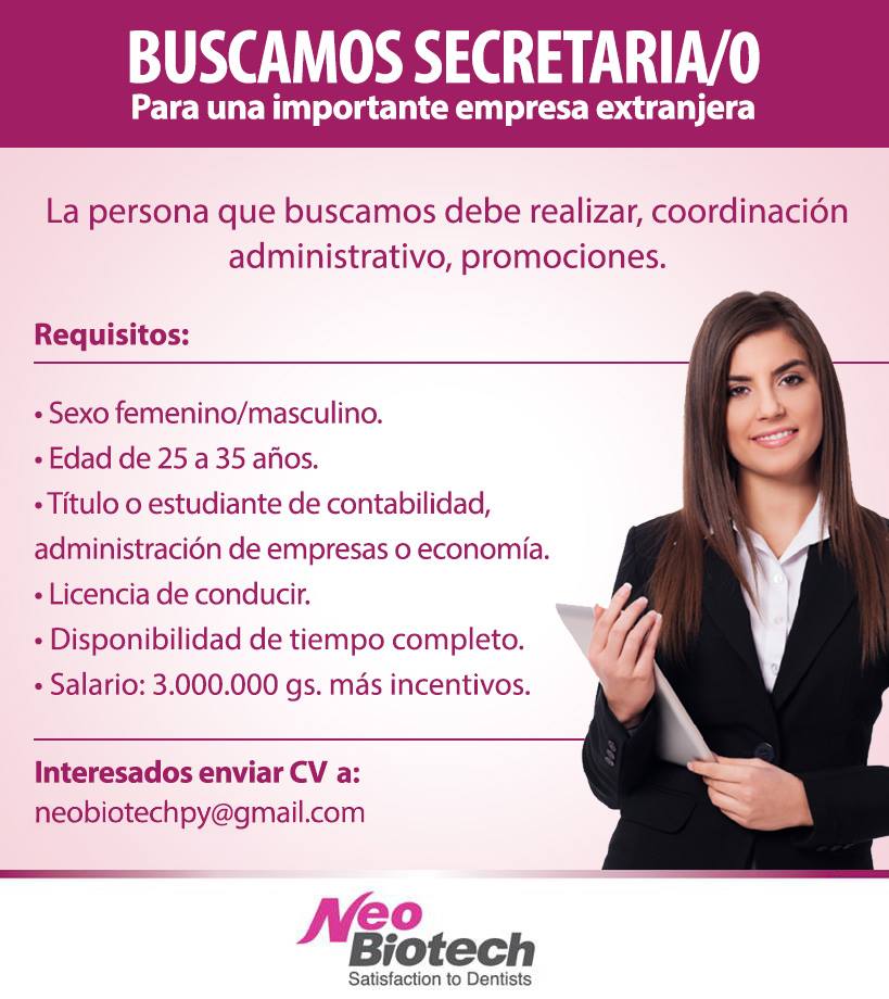 Ofertas de empleo secretaria oficina