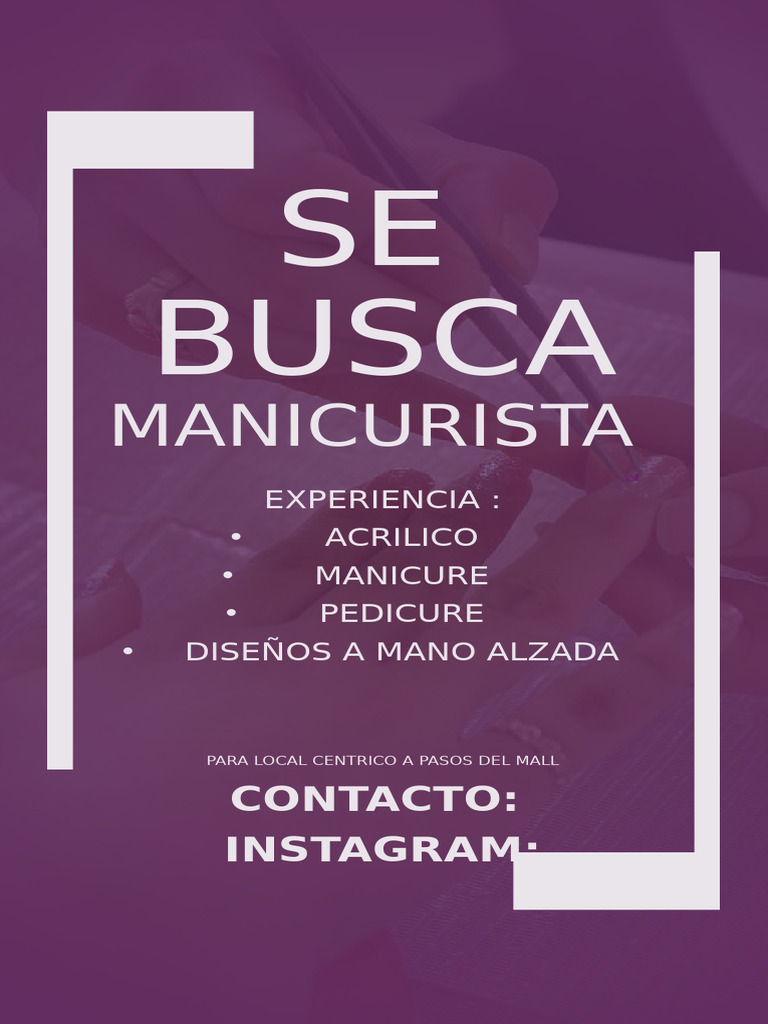 Empleo Manicurista Profesional Experiencia