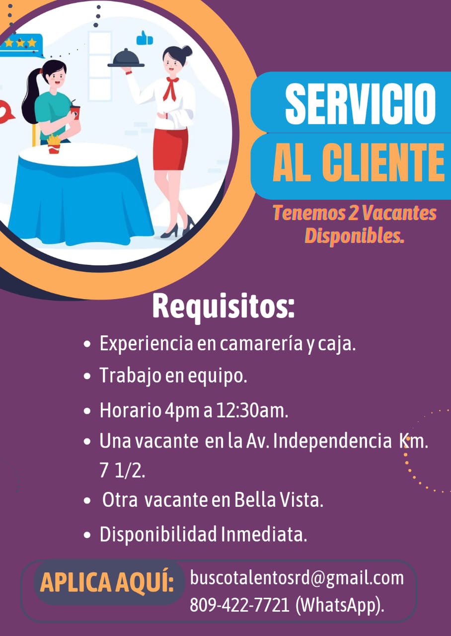 Servicio al Cliente Empleo Disponible