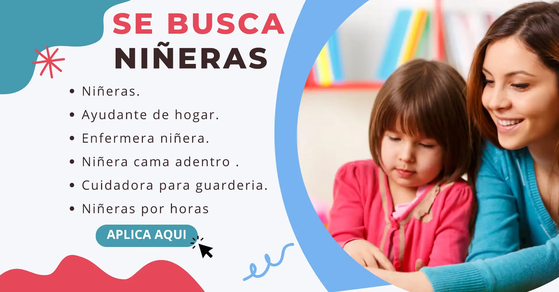 Oferta de empleo niñera Dorvela 20 años