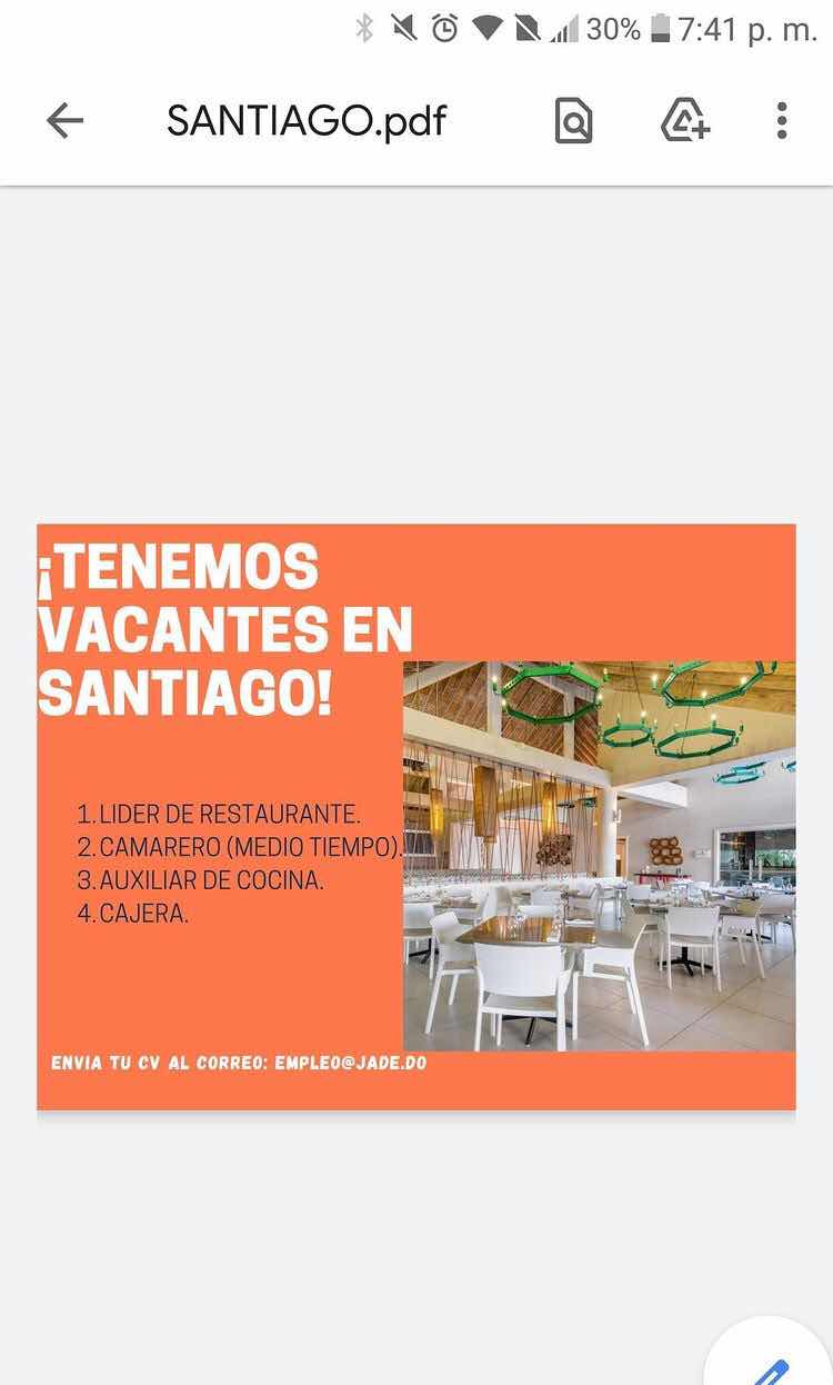 Cajera para restaurante en Santiago