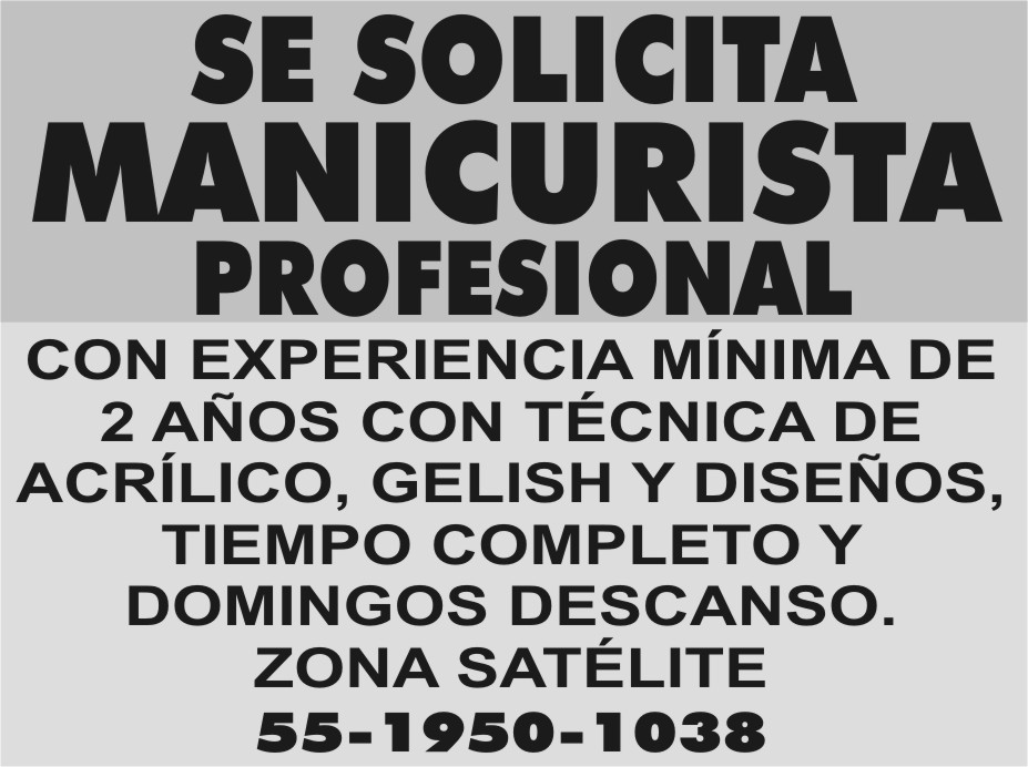 Manicurista profesional para empleo