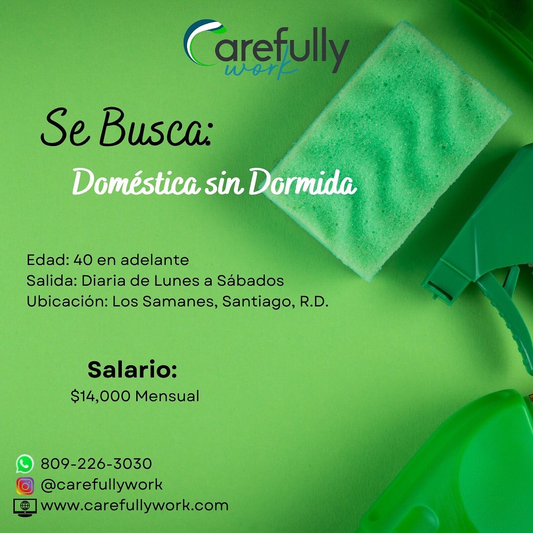 Empleo doméstica sin alojamiento disponible