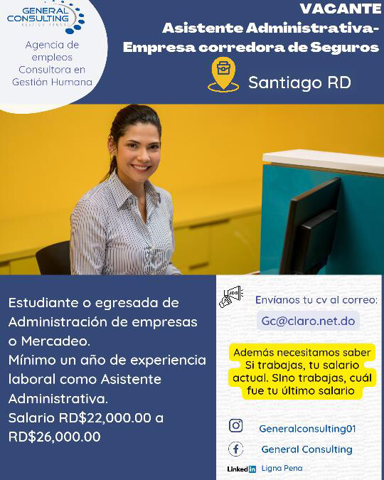 Asistente Administrativa Santiago