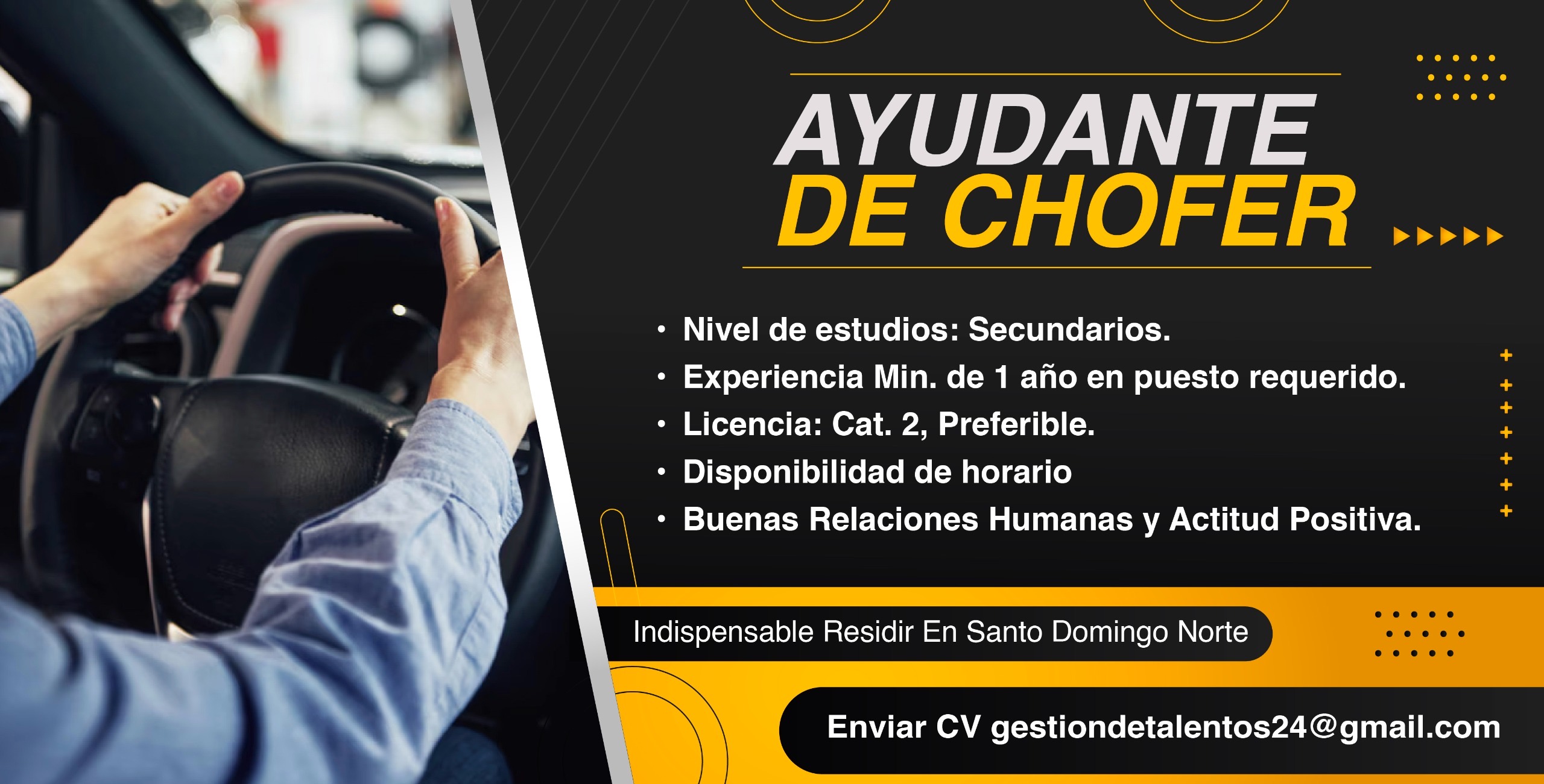 Ayudante de Chofer Oferta Cancino