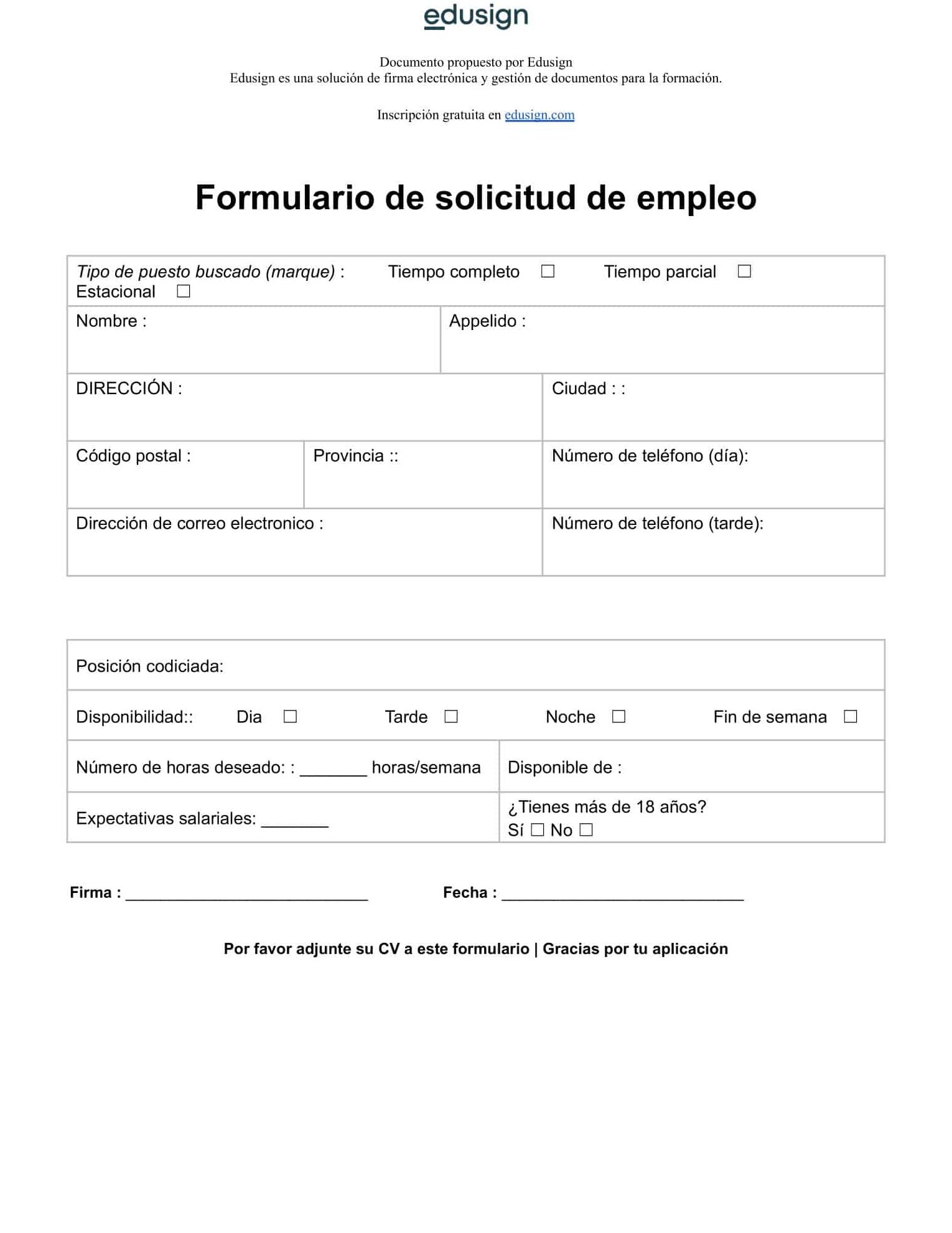 Solicitud de empleo en Santiago - Experiencia diversa
