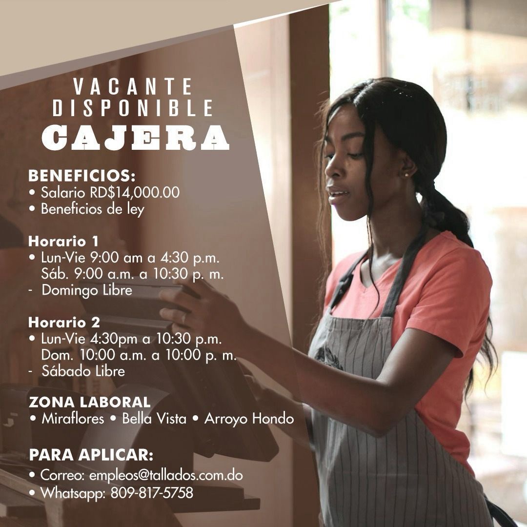 Oferta de Empleo Camarera Cajera Niñera