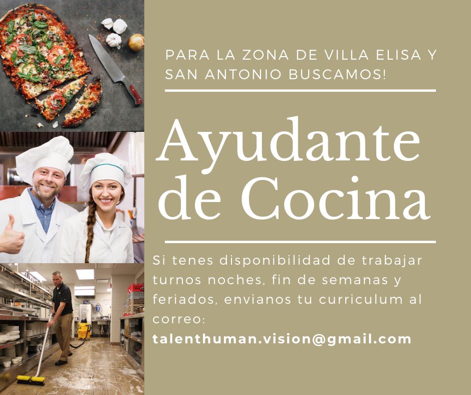 Ayudante de Cocina Oportunidad Laboral