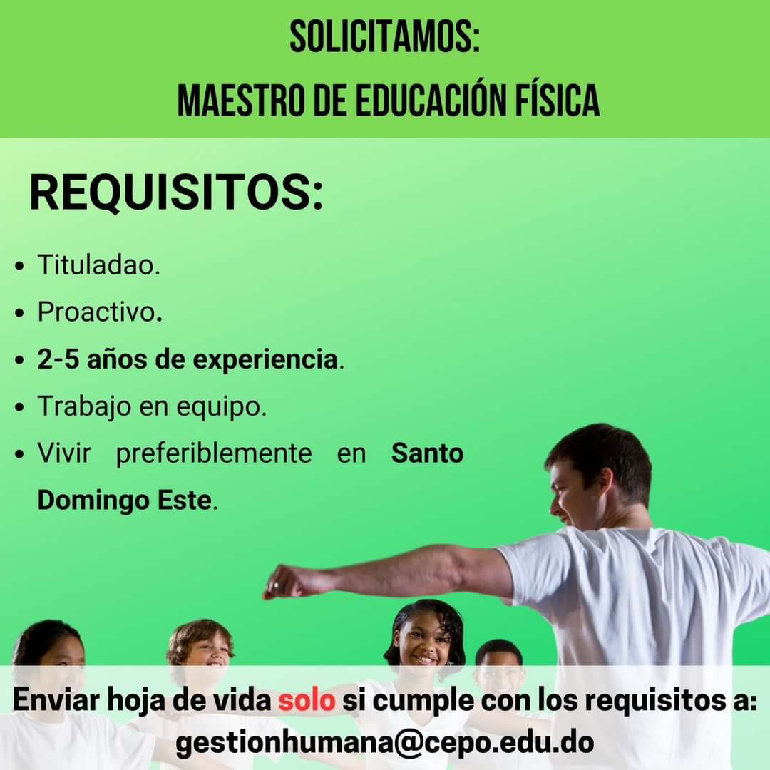 Oportunidad para Profesor de Educación Física