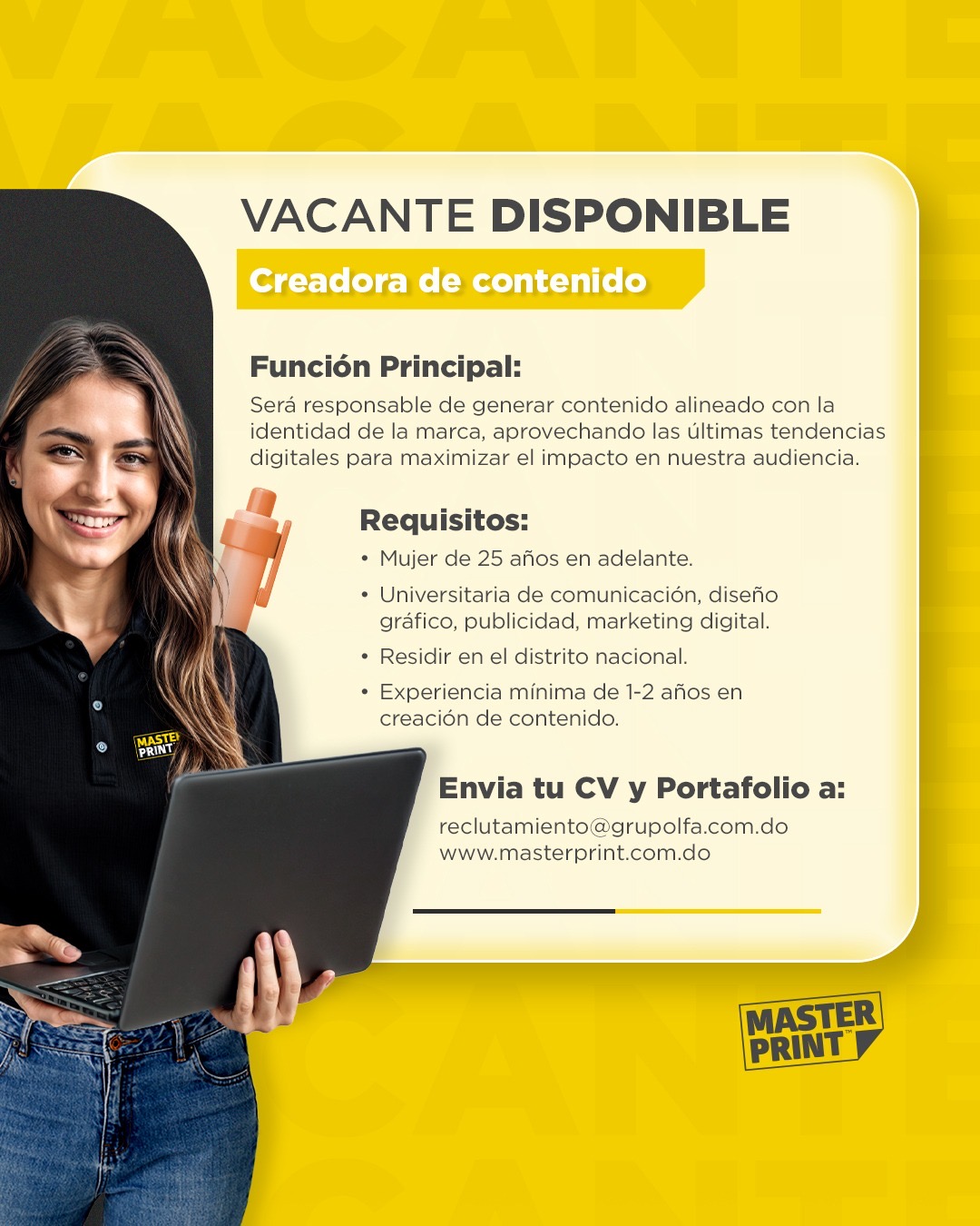 Vacante para Creador de Contenido Digital