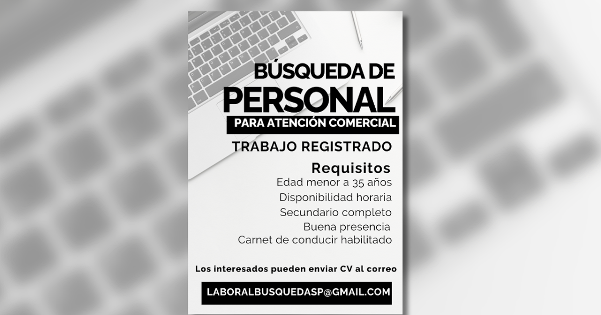 Búsqueda de personal 18-25 años informática