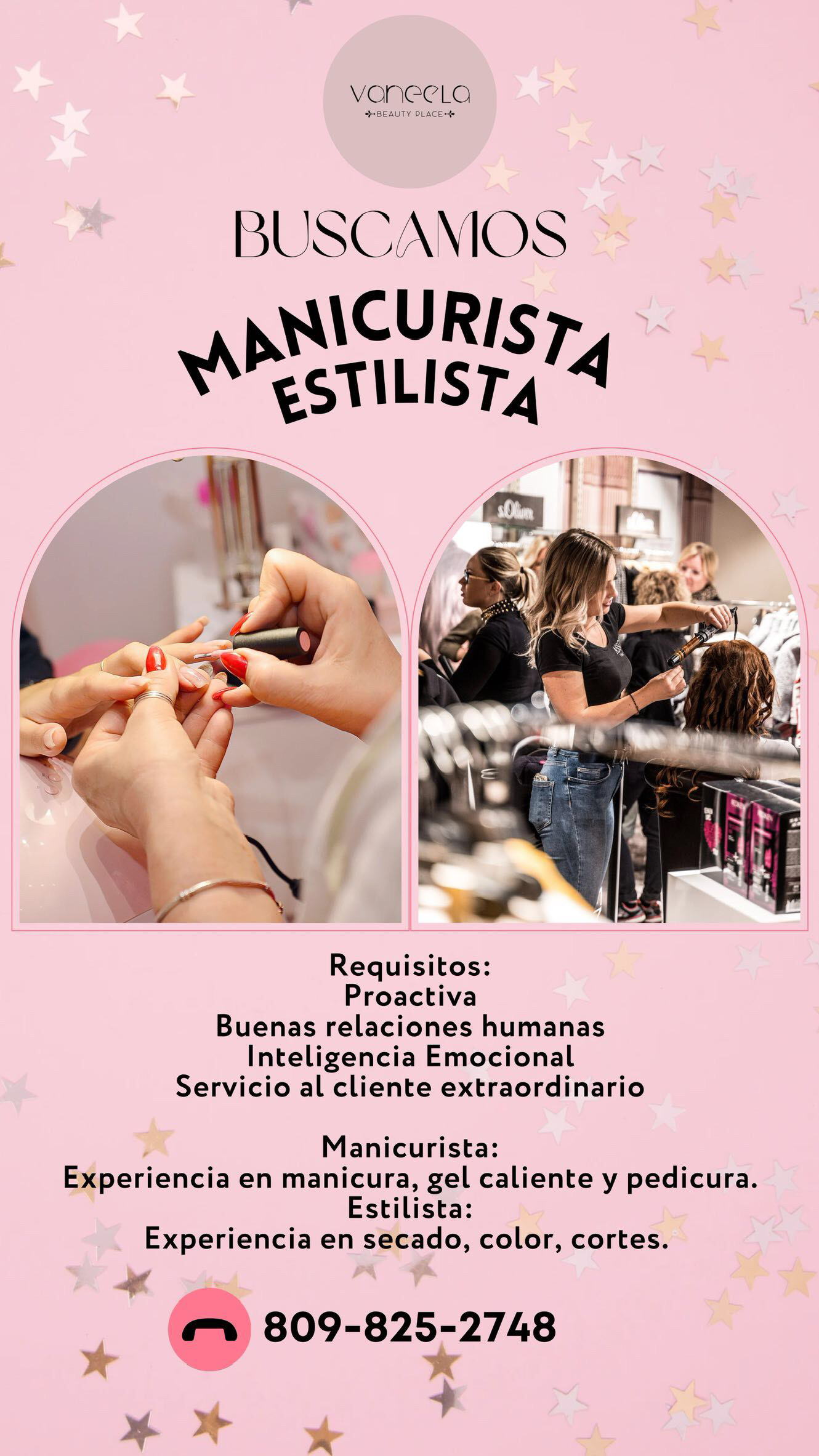 Manicurista y Estilista Profesional Buscado