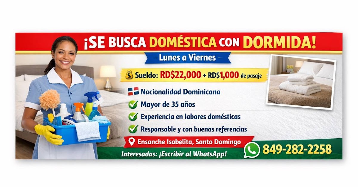 Empleada Doméstica con Alojamiento
