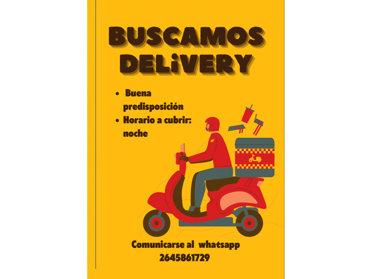 Oportunidad de Repartidor Delivery