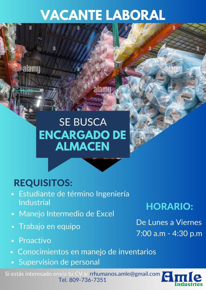 Vacante Encargado de Almacén