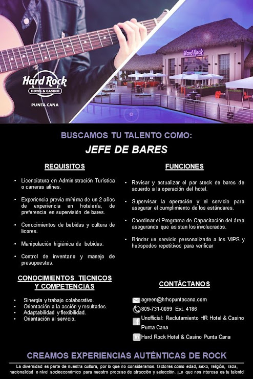 Eventos Rock Bar Personal Oportunidad