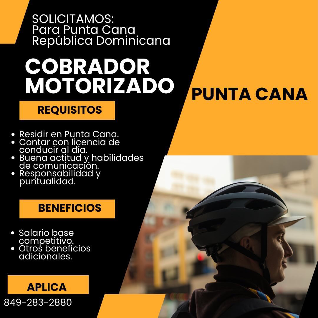 SE Necesita Cobrador con Moto Propia