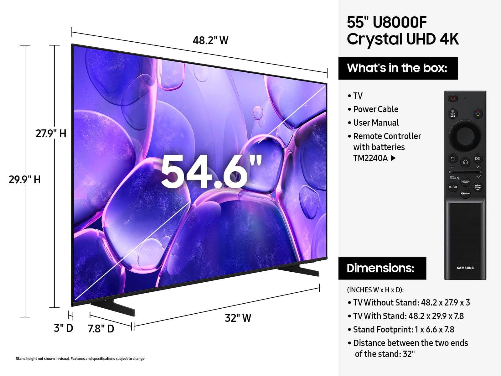 Samsung TV 55" U8000 4K UHD 2025 en República Dominicana