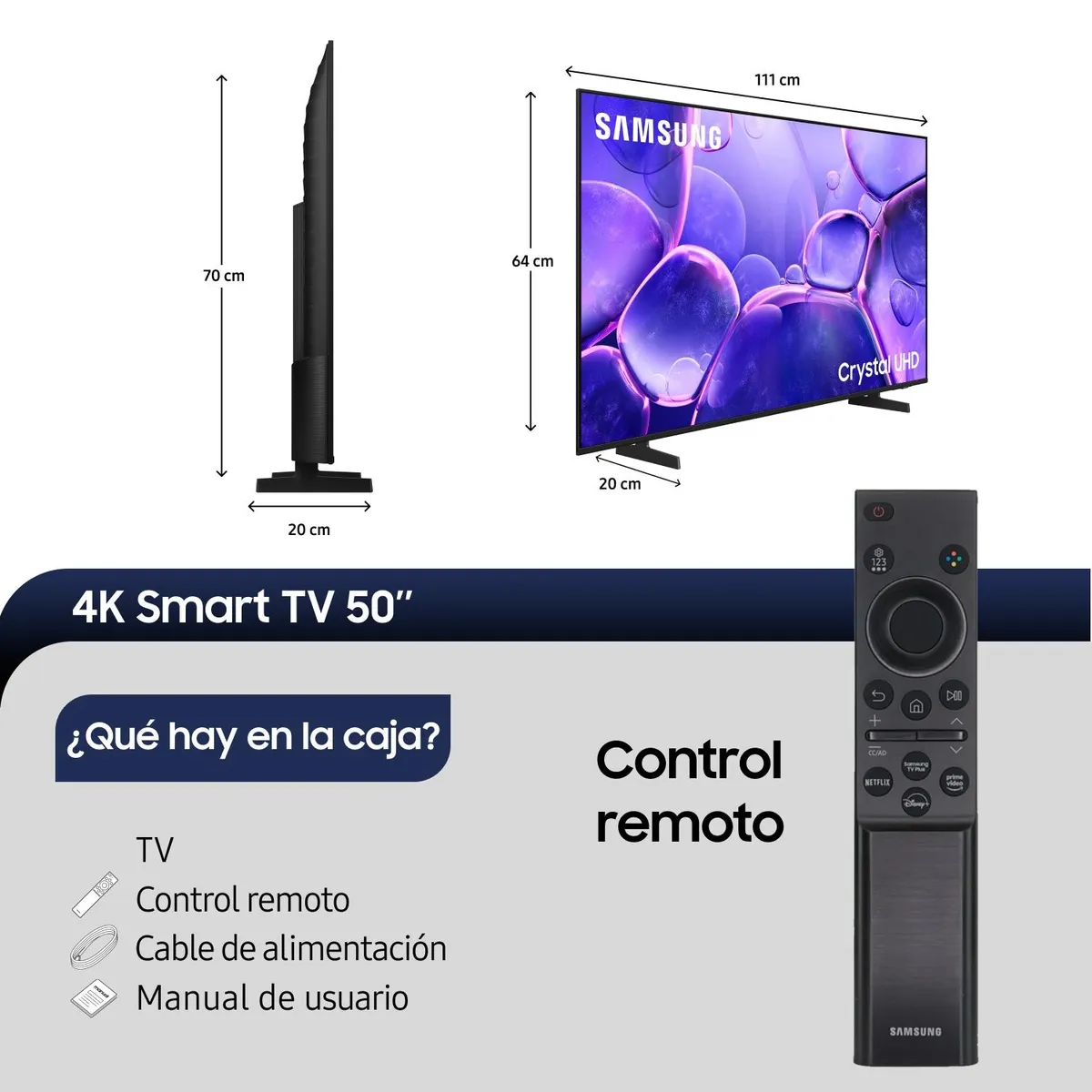 Samsung Smart TV Crystal U8000 50" 2025 en República Dominicana